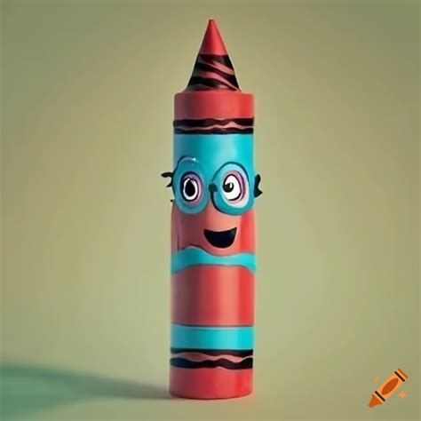 Crayola crayon mascot swimming on Craiyon