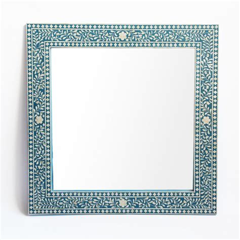 Inlay Blue Mirror Frame | Mirror, Mirror frames, Blue mirrors