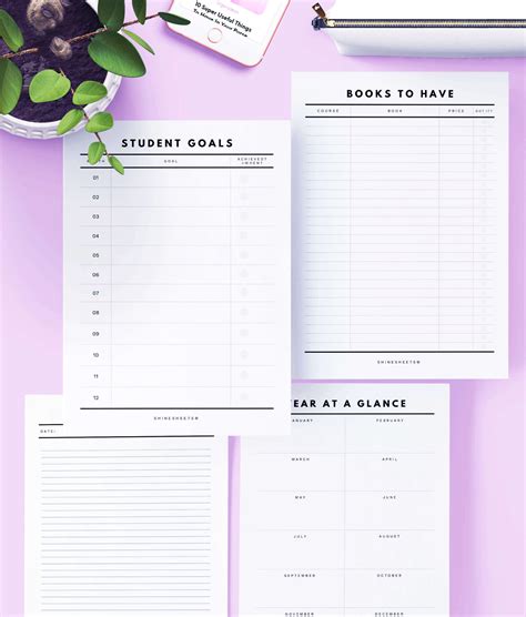 Student Planner Printable (15 Pages) | ShineSheets