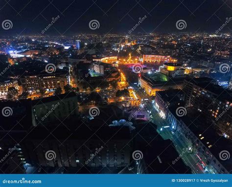 Republic Square in Yerevan, Armenia at Night Editorial Photography ...