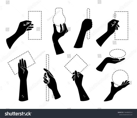 Hands Holding Objects Arm Pose Collection Stock Vector (Royalty Free ...