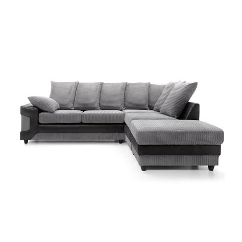 Dino Right Hand Corner Sofa - Black and Grey - Soft Touch Beds