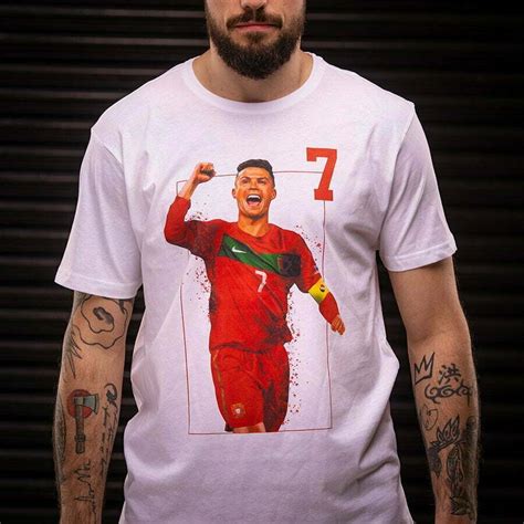 Buy Portugal Legend Cristiano Ronaldo Football Memorabilia T-Shirt White