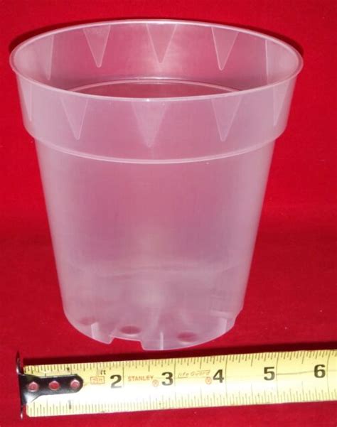 (4) 6X6CLUV premium 6 inch clear plastic orchid pot large tall | eBay