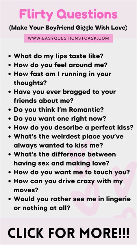 100+ Flirty Questions To Ask Your Boyfriend | Flirty questions, Questions to ask your boyfriend ...