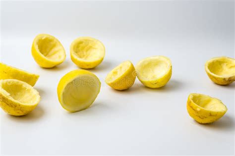 Squeezed Lemon Peels after Making a Fresh Juice Stock Photo - Image of ...