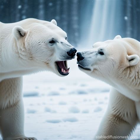 Polar Bear vs Human Physical Fight | Stable Diffusion Online