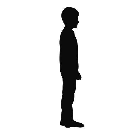 Premium Vector | Silhouette of a guy a boy stand