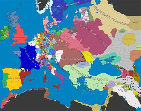 [Map] Map of Europe, 1500 C.E. | Europe map, Map, European history