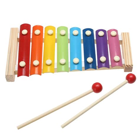 Rainbow Wooden Xylophone For Children Musical Toys Creative Instrument ...