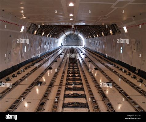 Interior fuselage of 747 Freighter Aircraft awaiting cargo Stock Photo - Alamy