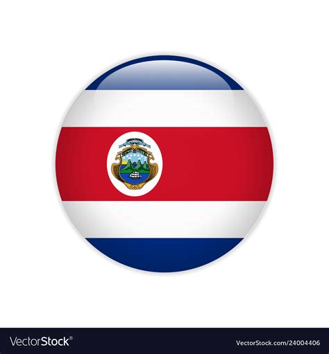 Costa rica flag on button Royalty Free Vector Image