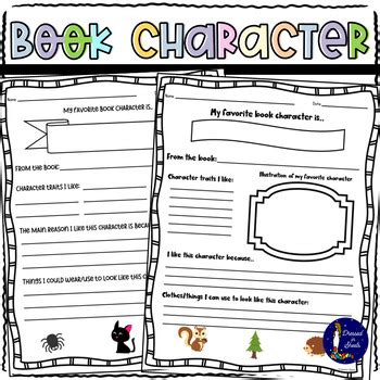 FREEBIE My Favorite Book Character by Dressed in Sheets | TPT