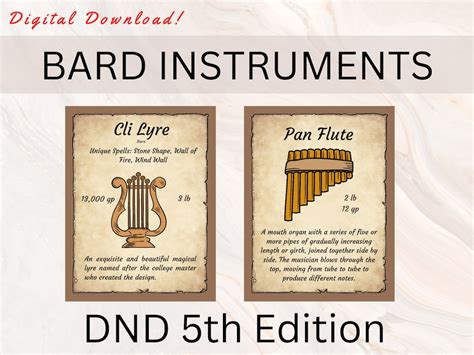 BARD INSTRUMENTS Dnd Bard Instruments Bard Instrument Cards Bardic ...