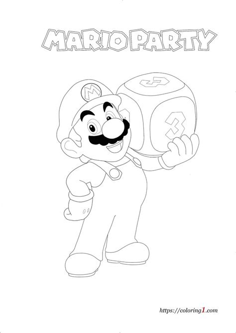 Mario Party Coloring Pages - 2 Free Coloring Sheets (2021) | Mario coloring pages, Super mario ...