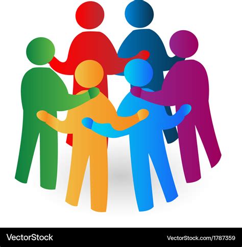 Teamwork meeting people logo Royalty Free Vector Image