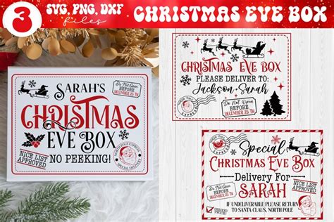 Christmas Eve Box SVG Bundle, Christmas Eve Crate svg