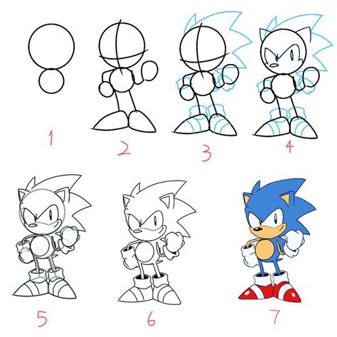 Step-by-step drawing of Classic Sonic (Tyson Hesse style) - Album on Imgur | Nhật ký nghệ thuật ...