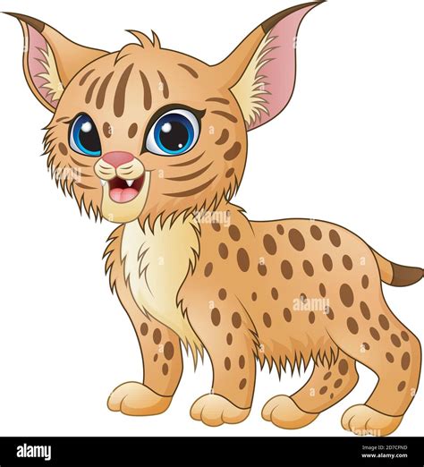 Cute Bobcat Vector Sticker Clipart Cute Cartoon Lynx Cat Sitting | The ...