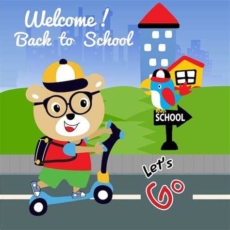 Premium Vector | Cute welcome back to school cartoon