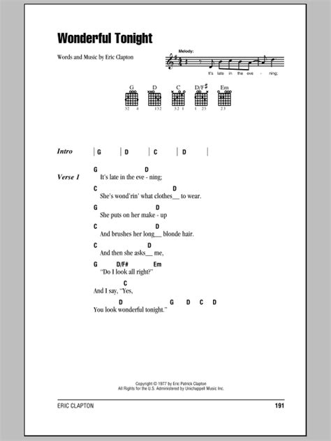 Wonderful Tonight by Eric Clapton - Guitar Chords/Lyrics - Guitar Instructor