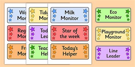 Editable Classroom Monitor Badges - Editable pupil job badges, monitors