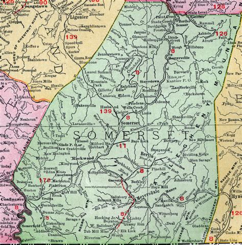 Somerset County, Pennsylvania 1911 Map by Rand McNally, Berlin ...