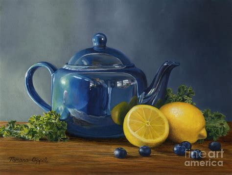 Blue Teapot Painting by Tamara Oppel - Fine Art America