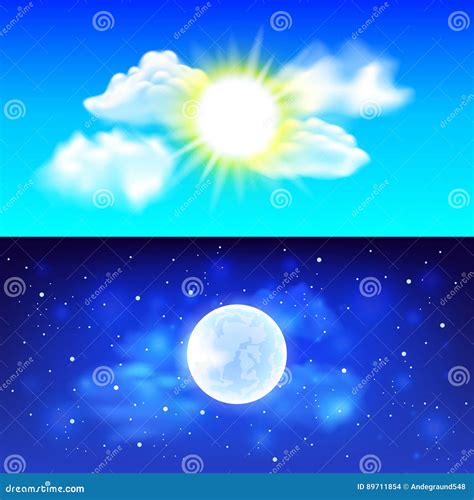 Day and Night Sky Vector Background Stock Vector - Illustration of abstract, light: 89711854