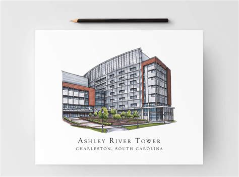 Ashley River Tower MUSC Print MUSC Graduation Gift - Etsy