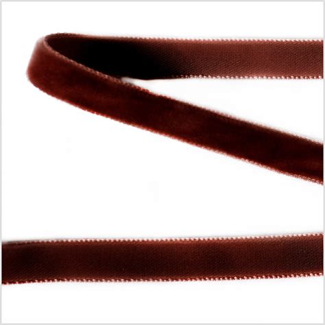 Brown Single Face Velvet Ribbon - 0.375" - Velvet - Ribbons - Trims