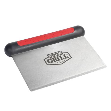 Expert Grill Stainless Steel Griddle Scraper with Soft Grip TPR Handle ...