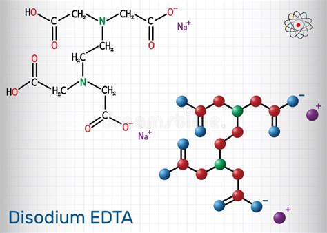 Disodium Edetate Disodium EDTA Drug Molecule. Skeletal Formula. Stock Illustration ...