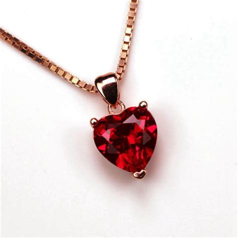 Sold at Auction: red ruby heart-shaped Necklace Pendant