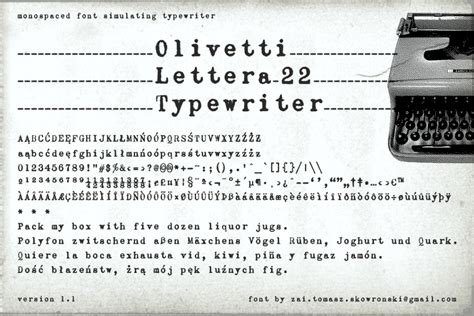 zai Olivetti Lettera 22 Typewriter Font · 1001 Fonts