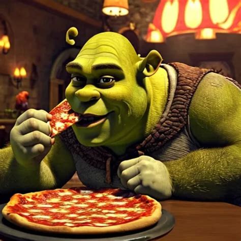 Shrek Eating Pizza