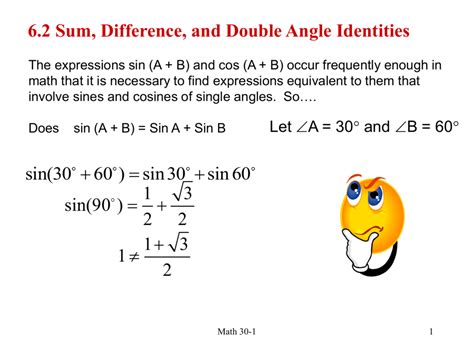 Sum And Difference Formulas Worksheet Pdf