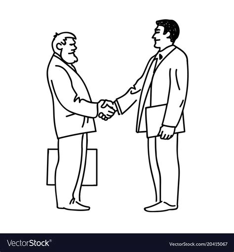 Two businessmen shaking hands Royalty Free Vector Image