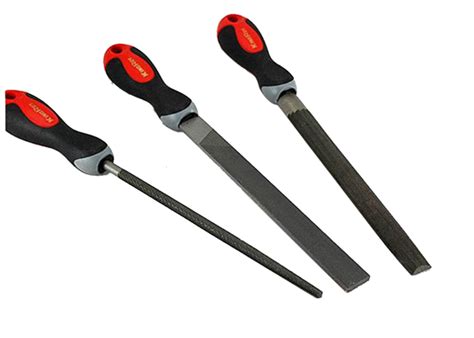 8"/200mm Medium Cut Steel Professional 3pc File Set: Flat Round Half Round