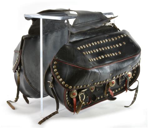 Sold Price: Vintage Motorcycle Leather Saddlebags - August 6, 0119 10: ...