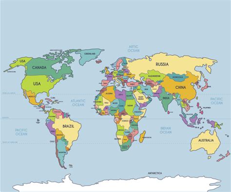 Tapetes de rato em vinil mapa mundo Geográfico e político - TenStickers