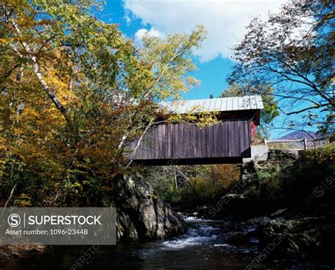 Covered bridge, Gold Brook Bridge, Stowe, Vermont, USA - SuperStock