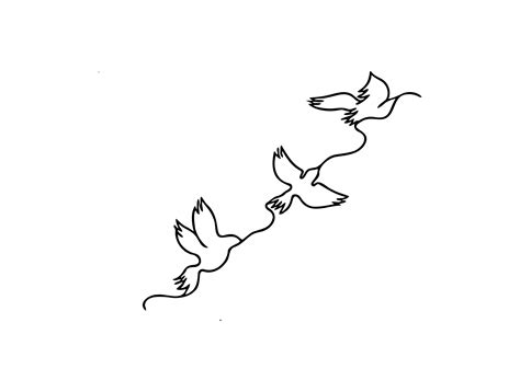 Simple Bird Outline Tattoo