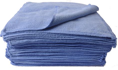 Eurow Microfiber Premium 12 x 12 350 GSM Cleaning Towels Blue - 50 Pk