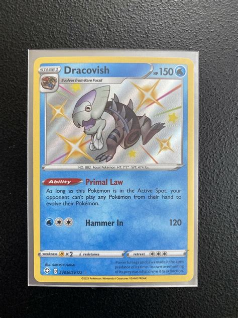 pokemon card shiny dracovish sv036/sv122 shining fates Values - MAVIN