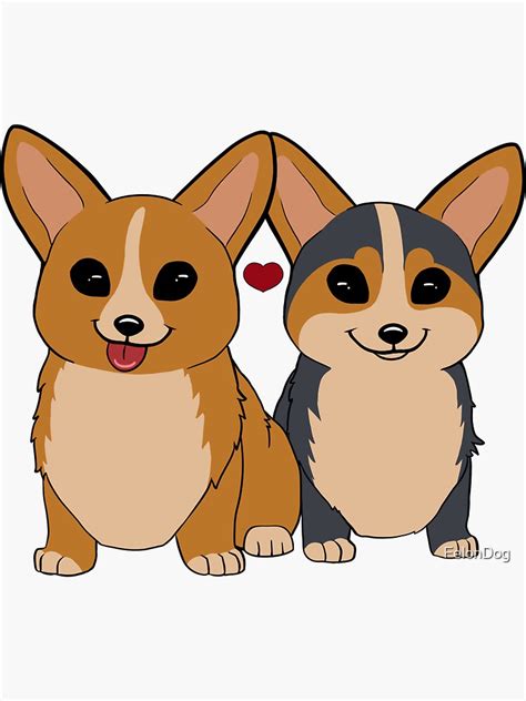 "Cute Corgi Love" Sticker by FelonDog | Redbubble