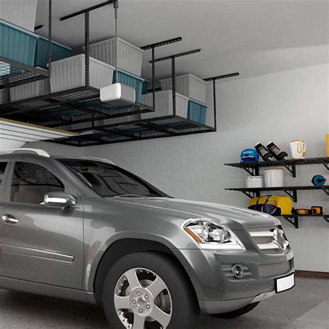 FLEXIMOUNTS 4x8 Overhead Garage Storage Rack Adjustable Ceiling Garage ...