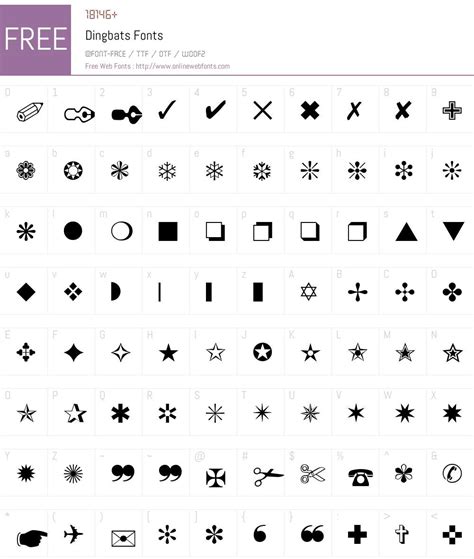 Dingbats 001.005 Fonts Free Download - OnlineWebFonts.COM