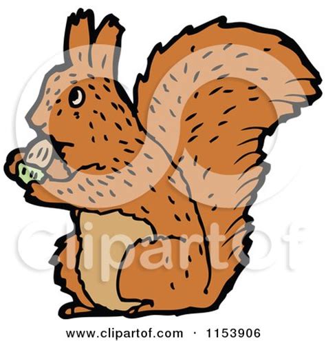 Cartoon of a Squirrel Eating an Acorn - Royalty Free Vector Illustration by lineartestpilot #1153906