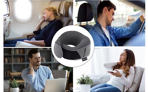 Travel Pillow, Comfortable Memory Foam Neck Pillow. Ergonomic U Shape ...